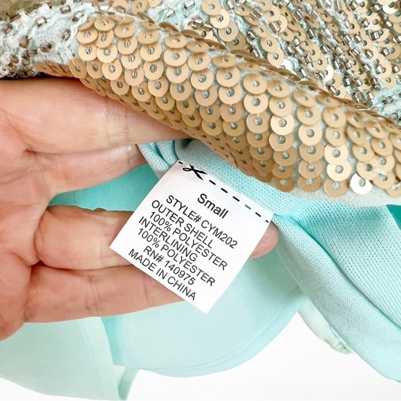 ALYA FRANCESCAS GOLD GREEN SEQUIN MINI SKIRT WOMENS SZ SMALL NEW - Picture 5 of 6